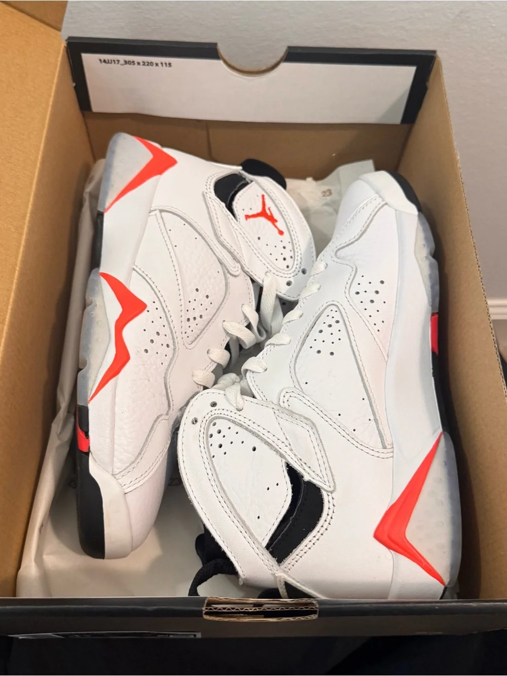 Jordan Men's White/Black/Red High-Top Basketball Sneakers